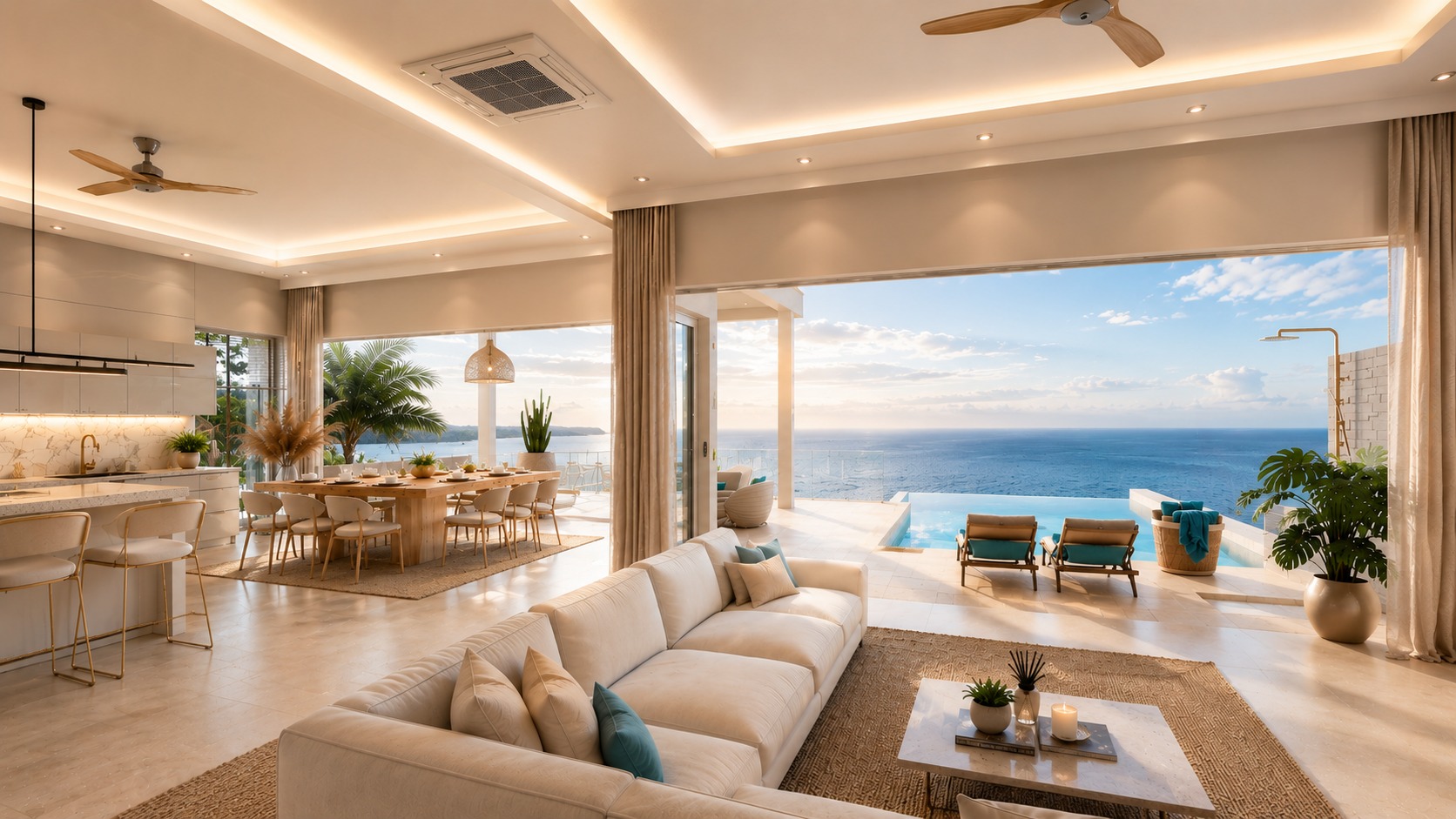 Samui Sway Villa The Bay – salle à manger vue mer