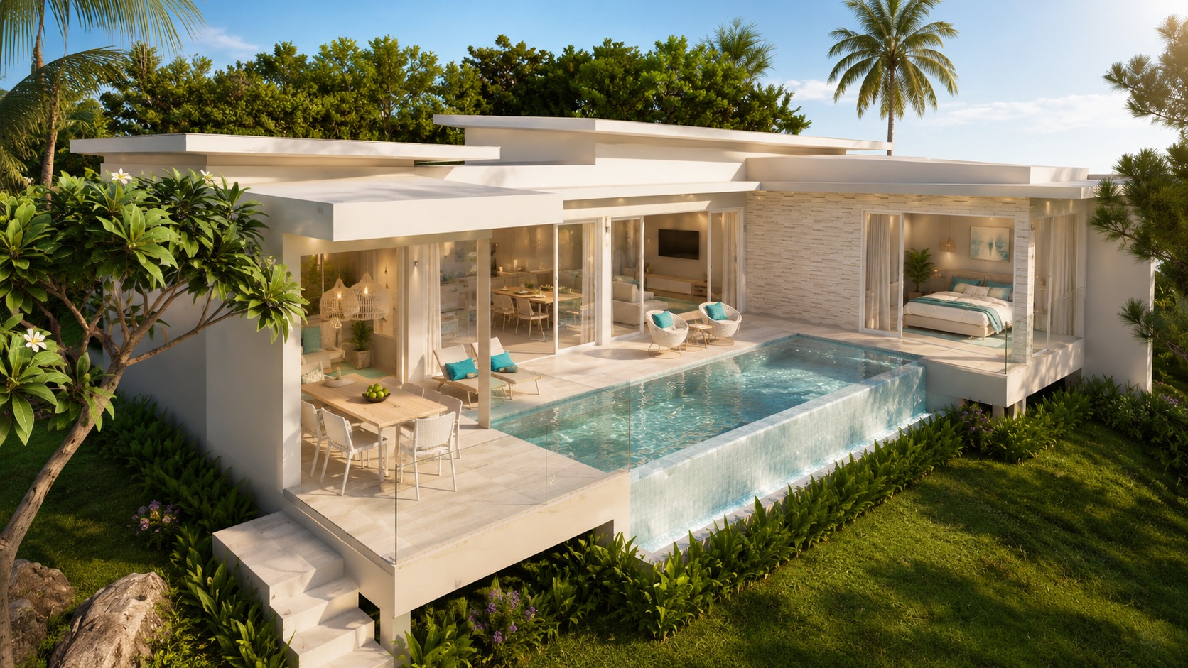 Samui Sway Villa The Bay – salon vue mer